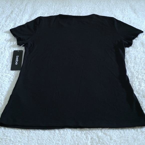bebe Black🖤 Ribbed Top with Teal Blue💙 Rhinestones💎 - NWT - Picture 15 of 16